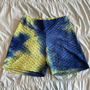 Blue Green Biker Shorts Small
